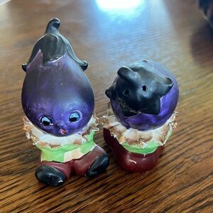 Vintage Purple Eggplant Salt & Pepper Shakers